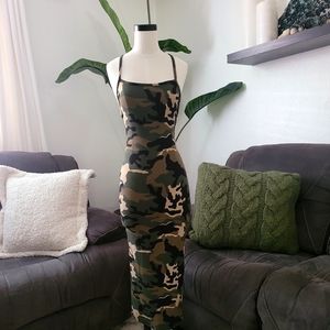Camo Cotton fitted Dress